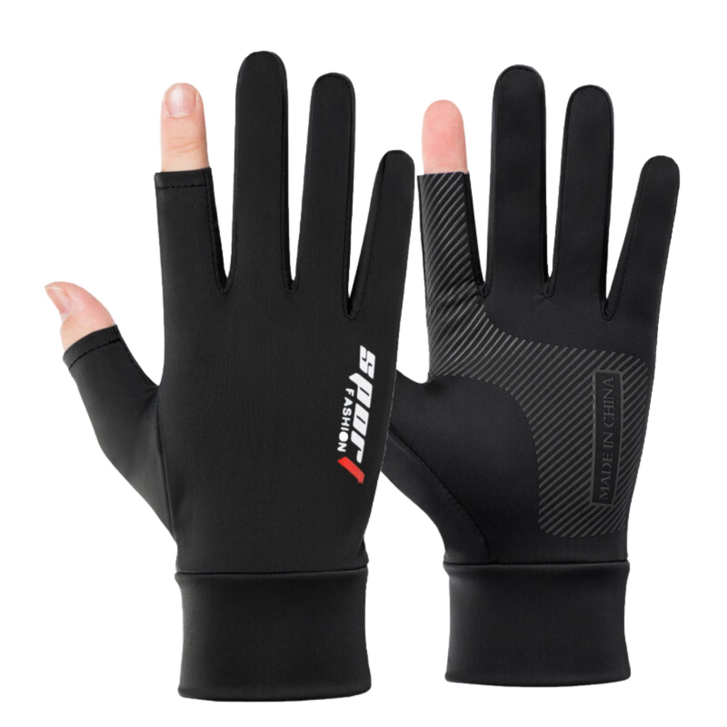 Găng tay chống nắng vải lụa băng nam nữ , bao tay chống trượt hở ngón đi xe máy cao cấp