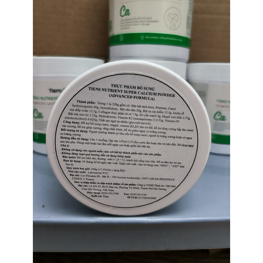 Sản phẩm bột hữu cơ canxi nhập khẩu chấu Âu Nutrient Super Calcium Powder (Advanced Formula) 1 hộp 250g