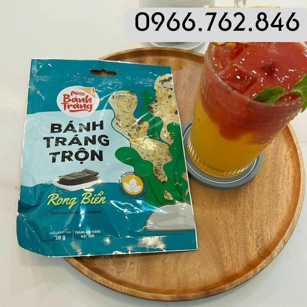 Bánh tráng trộn mix 6 vị- satế bò, satế tôm, gà quay, phô mai, rong biển, chanh xả cực hót 20g.