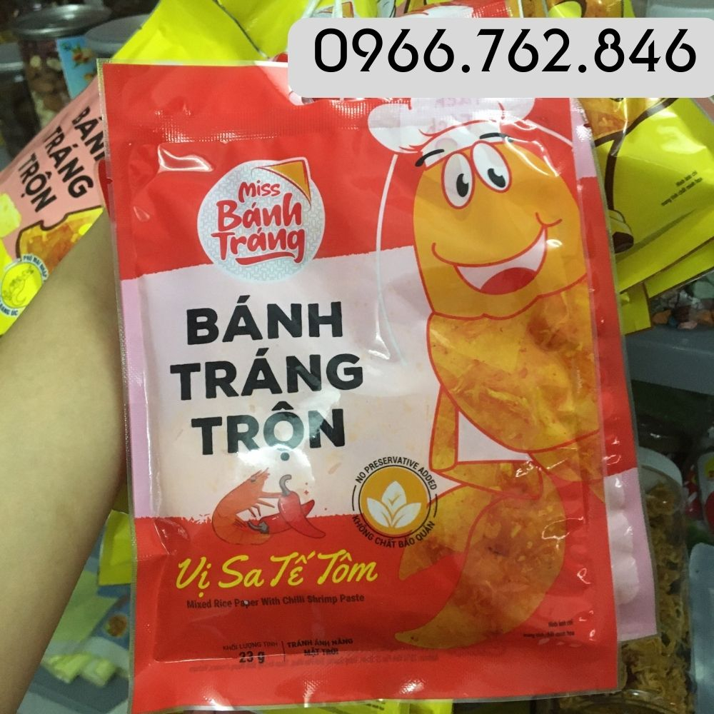 Bánh tráng trộn mix 6 vị- satế bò, satế tôm, gà quay, phô mai, rong biển, chanh xả cực hót 20g.