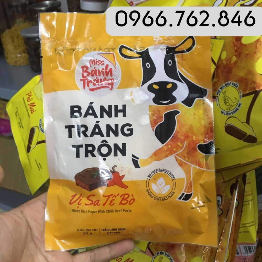Bánh tráng trộn mix 6 vị- satế bò, satế tôm, gà quay, phô mai, rong biển, chanh xả cực hót 20g.