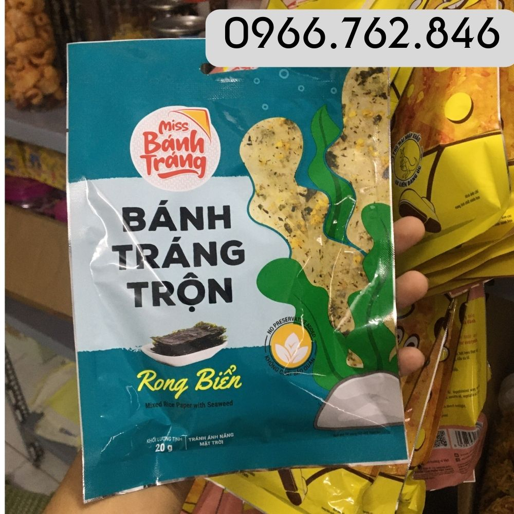 Bánh tráng trộn mix 6 vị- satế bò, satế tôm, gà quay, phô mai, rong biển, chanh xả cực hót 20g.