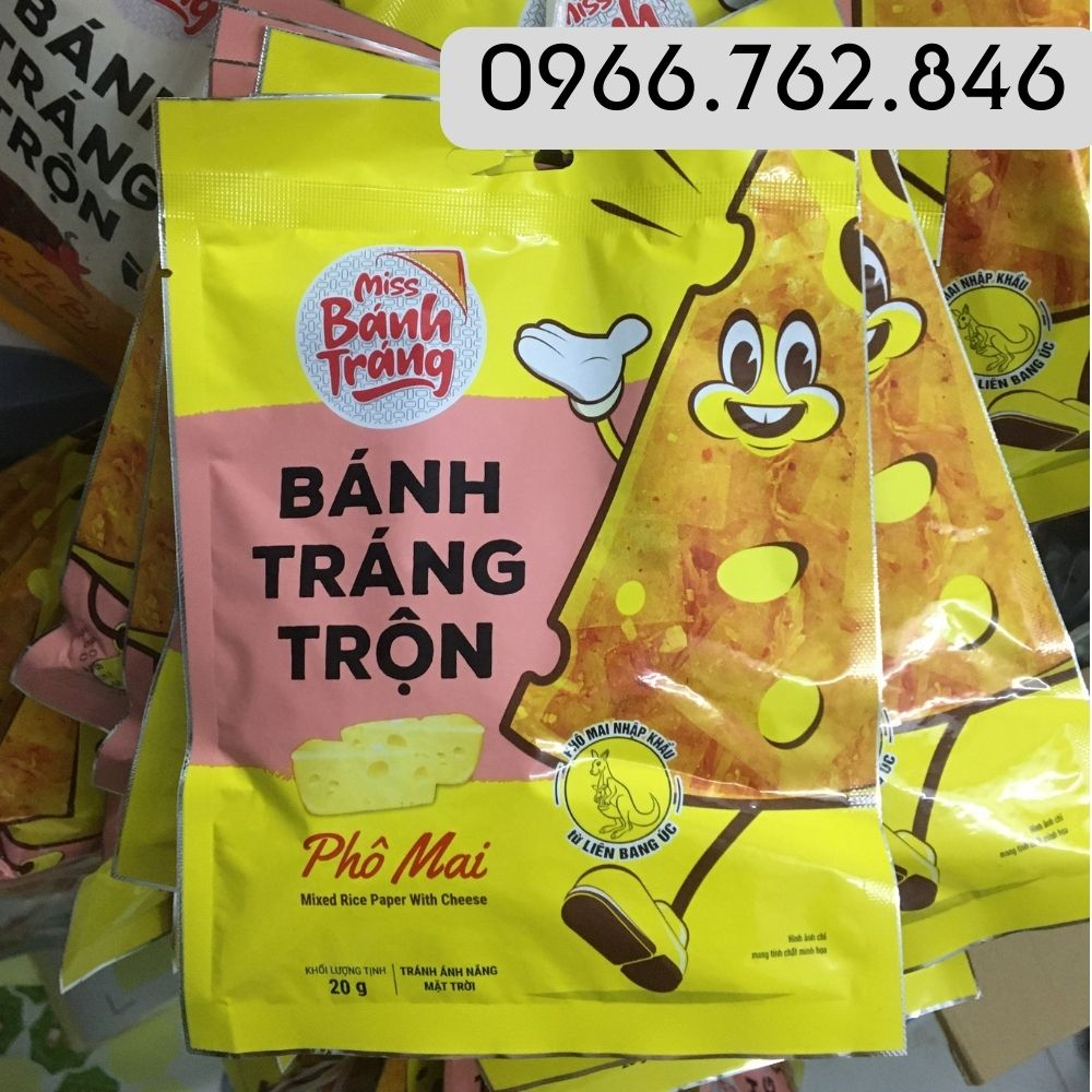 Bánh tráng trộn mix 6 vị- satế bò, satế tôm, gà quay, phô mai, rong biển, chanh xả cực hót 20g.