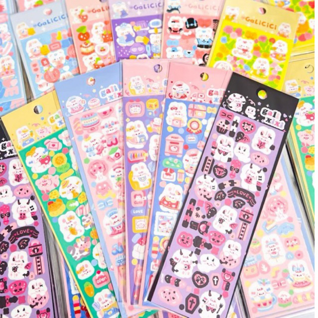 Combo 100 tấm sticker dán trang trí toploader, móc khoá handmade, sticker dán trang trí hộp bút, nhãn vở