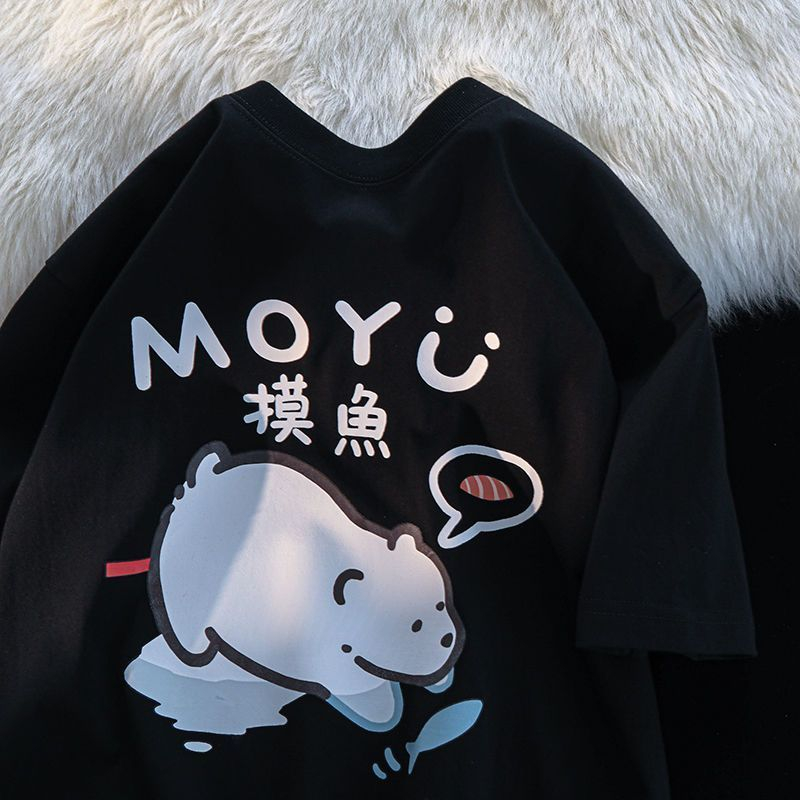 Áo thun tay lỡ unisex nam nữ phông form rộng teen cổ tròn oversize cotton giá rẻ basic đen trắng MOYU