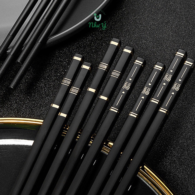 SET 10 đôi đũa hợp kim kháng khuẩn - đũa ăn cơm sợi thủy tinh chống nấm mốc chịu nhiệt tốt dễ làm sạch