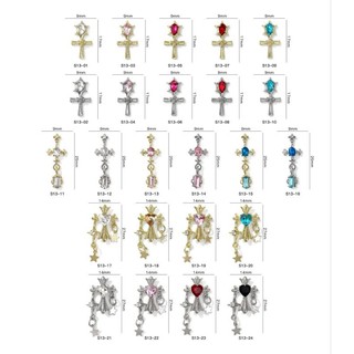 Charm thánh giá-charm chữ thập dây xích đá cao cấp nail