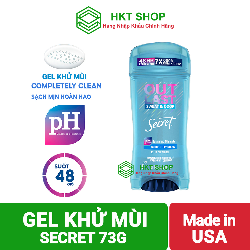 Lăn khử mùi Secret Completely Clean Clear Gel 73g - HKT Shop