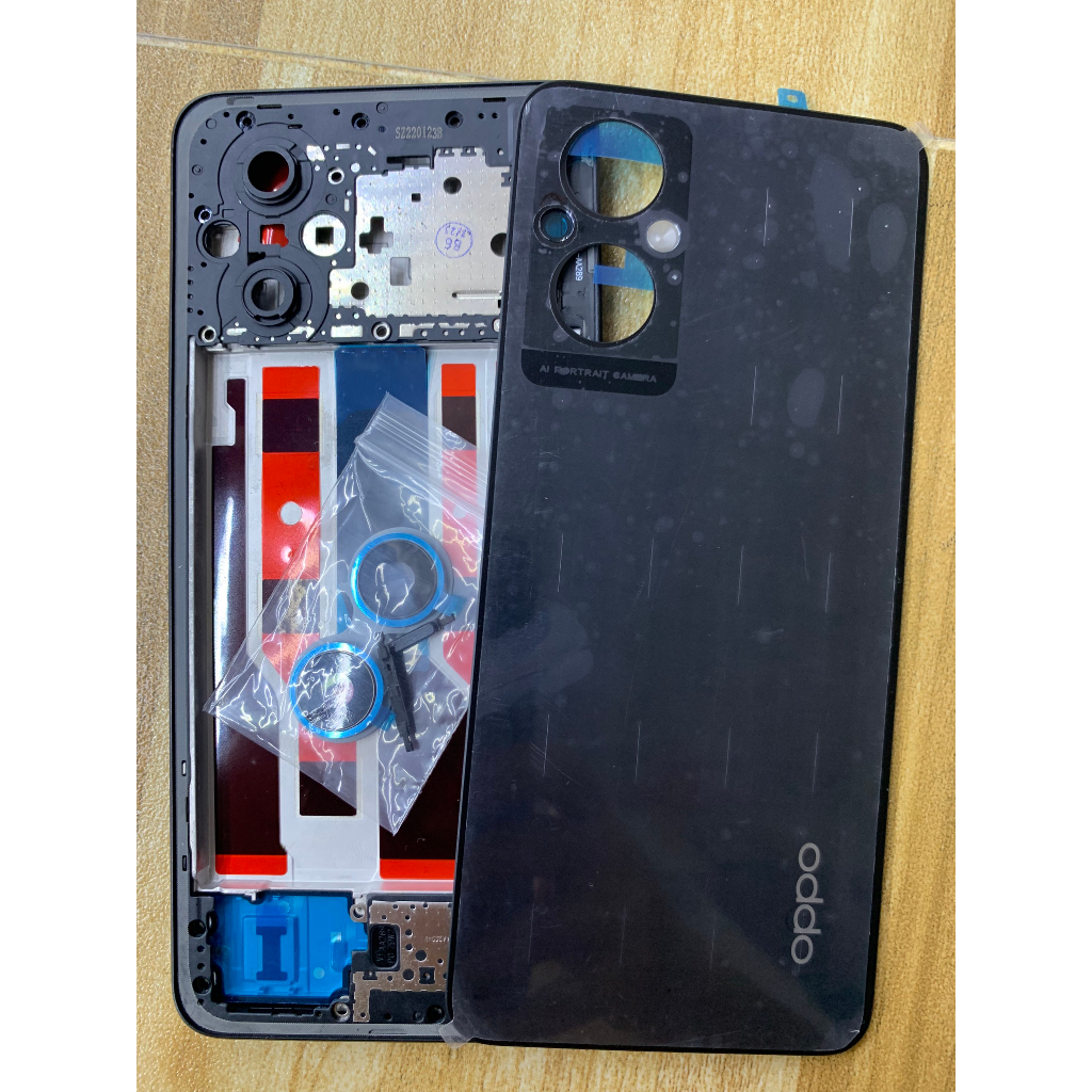 Bộ xương vỏ, kính lưng, camera oppo reno 7z - hàng zin - kèm phím bấm