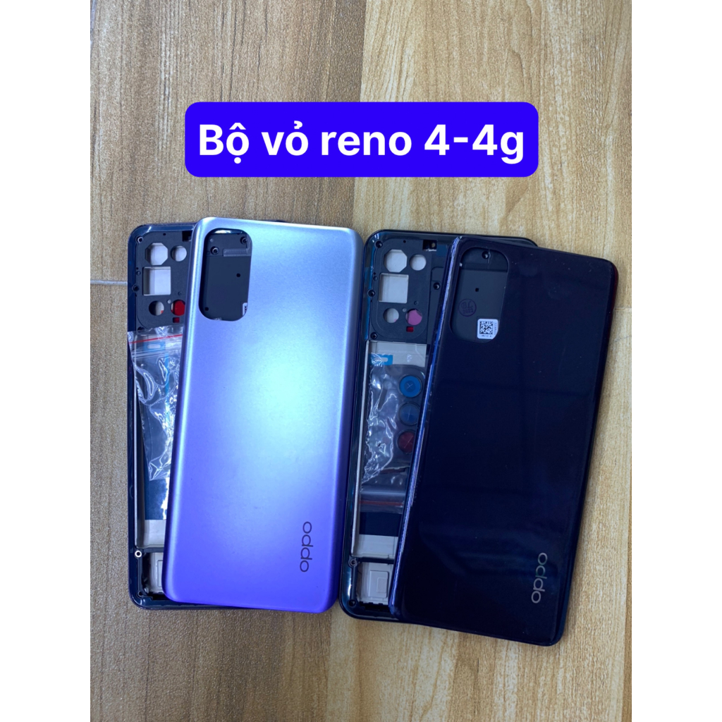 Bộ xương vỏ, kính lưng, camera oppo reno 4 - 4G / hàng zin - kèm phím bấm