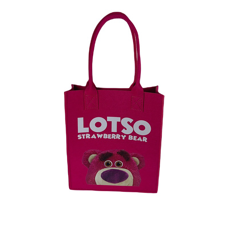 Túi tote vải nỉ hoạ tiết hoạt hình dễ thương.