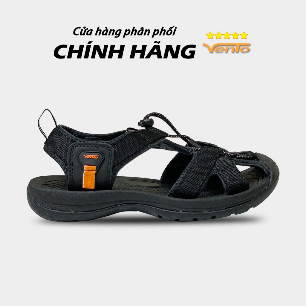 Giày Sandal Nam Bít Mũi Thích Hợp Đi Phượt Leo Núi Thương Hiệu Vento - NV7606 Đen Đen