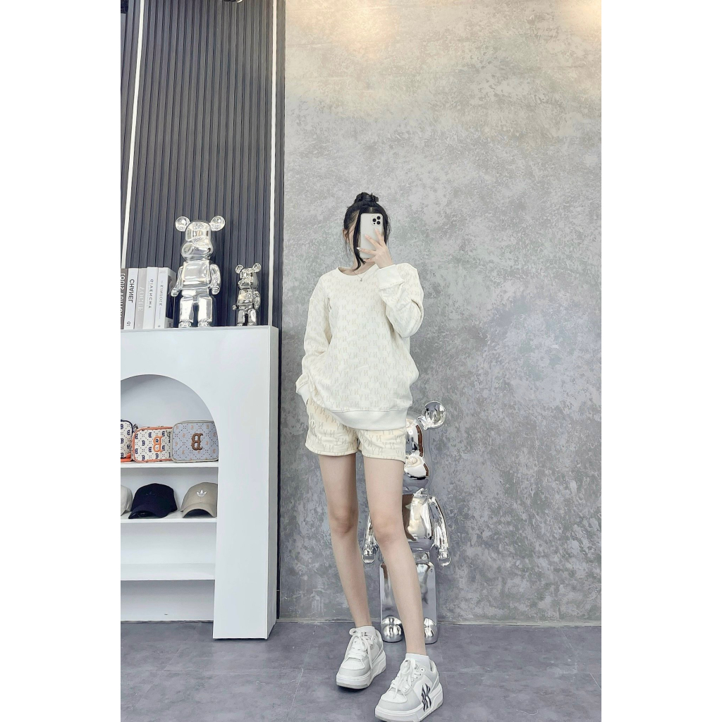 Áo tay dài & Quần M/L/B MONOGRAM SWEATER SHIRT BLACK A2808  Made in Viet/nam full tem-tag