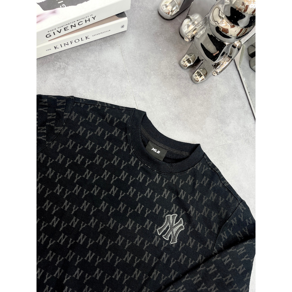 Áo tay dài & Quần M/L/B MONOGRAM SWEATER SHIRT BLACK A2808  Made in Viet/nam full tem-tag