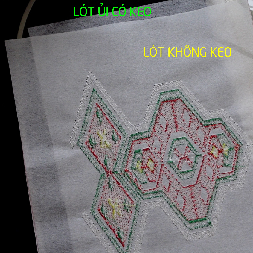 Giấy lót thêu vi tính, thêu tay không ủi , loại tốt dày  giúp vải không bị co, giãn khi thêu