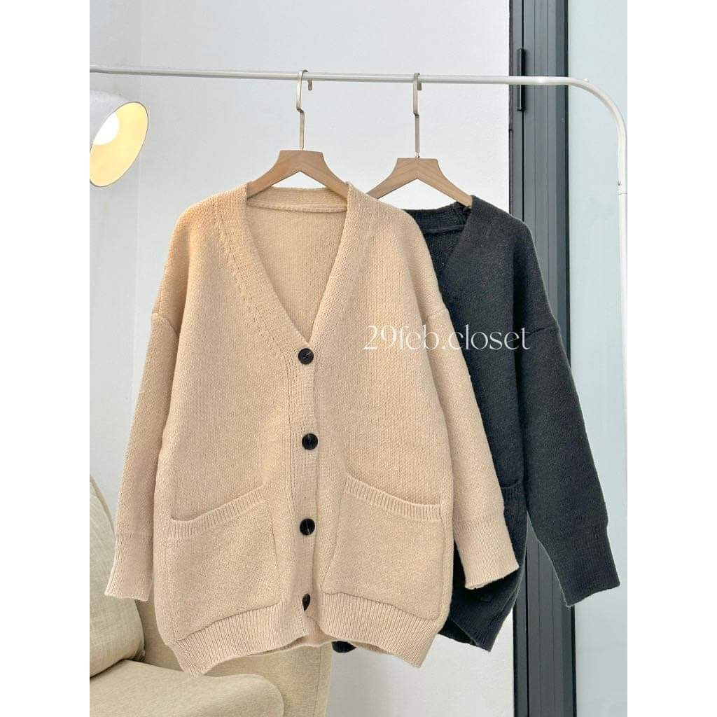 Áo Khoác Cadigan Dáng Rộng Tay Dài Loại Dệt Kim Kiểu Dáng Trơn Basic Dễ Phối Đồ Hàng Qccc Phong Cách Hàn Quốc Orangeclos | BigBuy360 - bigbuy360.vn