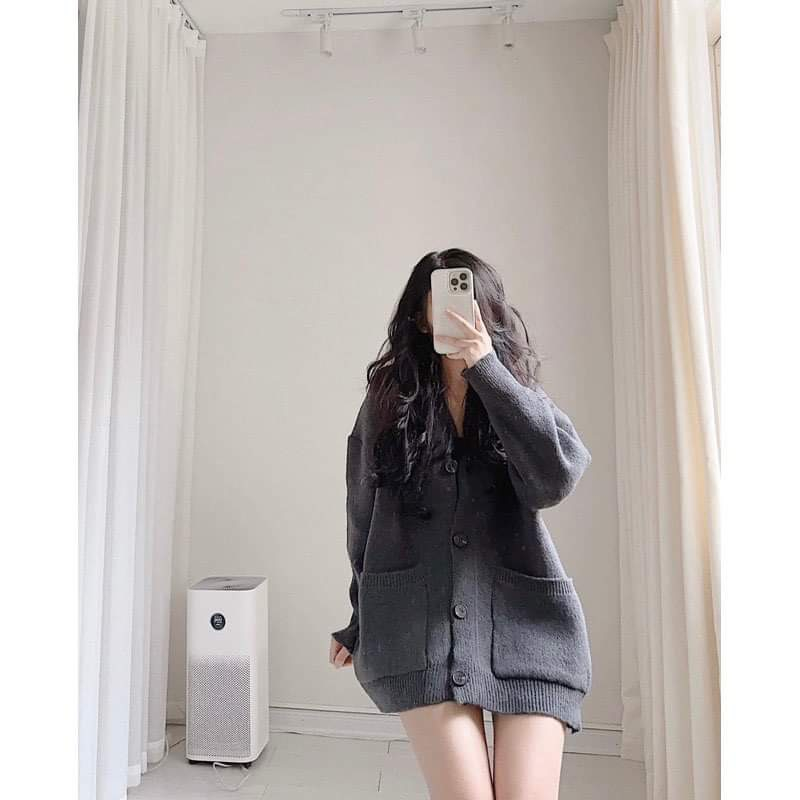 Áo Khoác Cadigan Dáng Rộng Tay Dài Loại Dệt Kim Kiểu Dáng Trơn Basic Dễ Phối Đồ Hàng Qccc Phong Cách Hàn Quốc Orangeclos | BigBuy360 - bigbuy360.vn