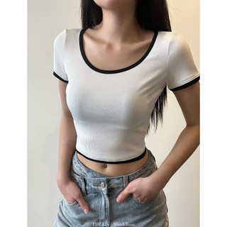 Áo croptop ngắn tay bo viền - Áo croptop ngắn tay THESIS