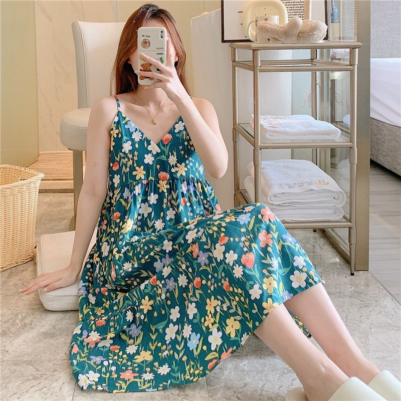 Váy đầm nữ váy mặc nhà vải lanh lụa mềm mát nhiều họa tiết bắt mắt trẻ trung Fijito | BigBuy360 - bigbuy360.vn