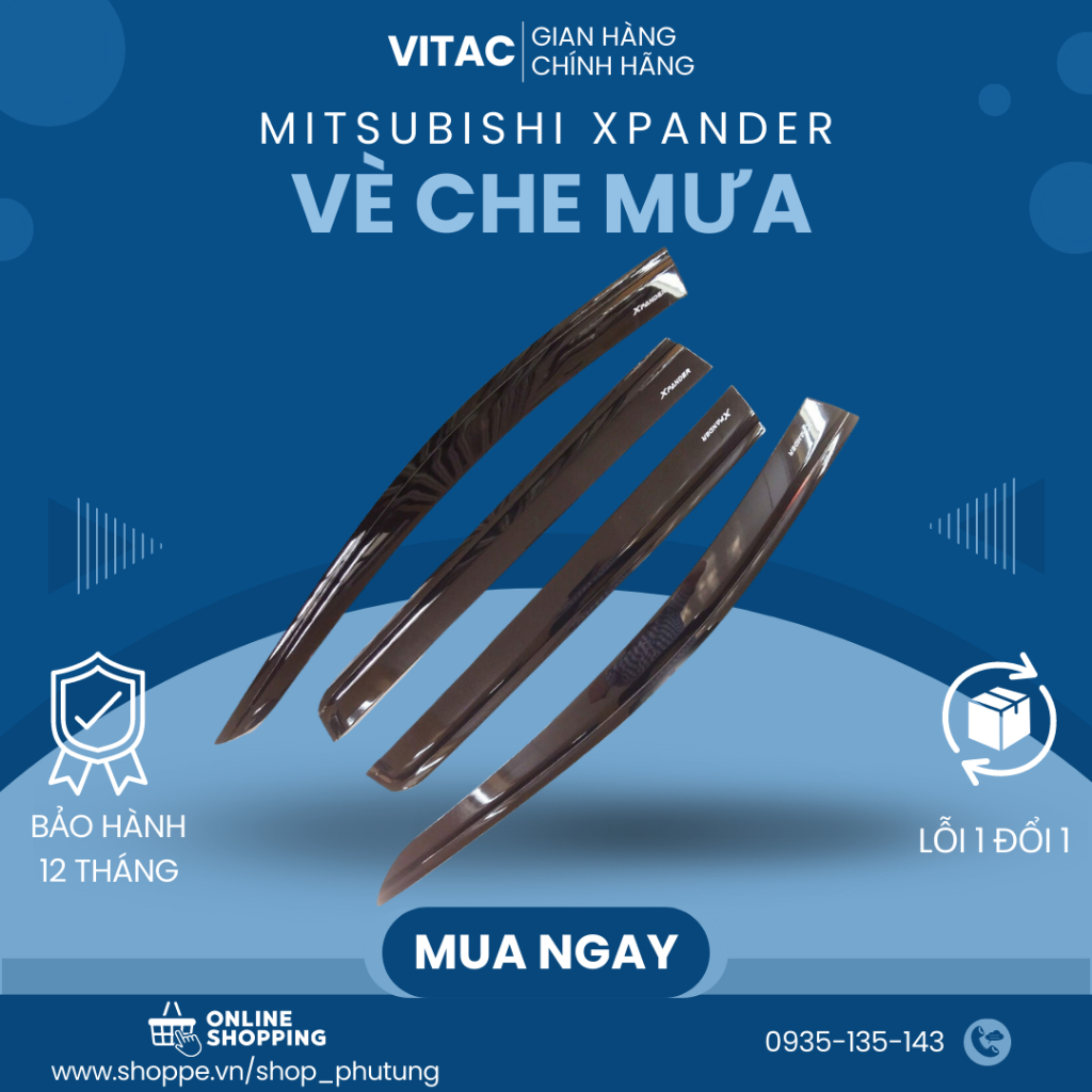 Vè Che Mưa Mitsubishi xpander 2018-2023, Xpander Cross Nhựa ABS Đen