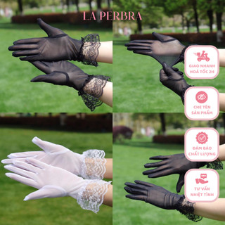 Gt11 | găng tay ren nữ ngắn lướ bèoi hoa cổ điển quyến rũ găng tay cosplay lolita phụ kiện la perbra