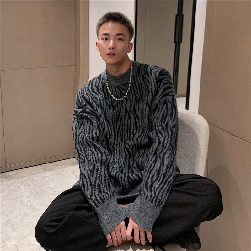 Áo Len Nam Nữ Vằn Xám Hàn Quốc