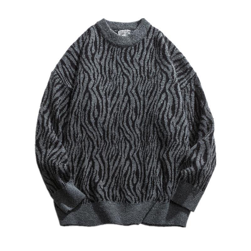 Áo Len Nam Nữ Vằn Xám Hàn Quốc