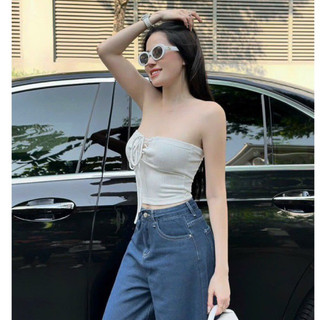 Áo ống quây croptop đan dây chéo