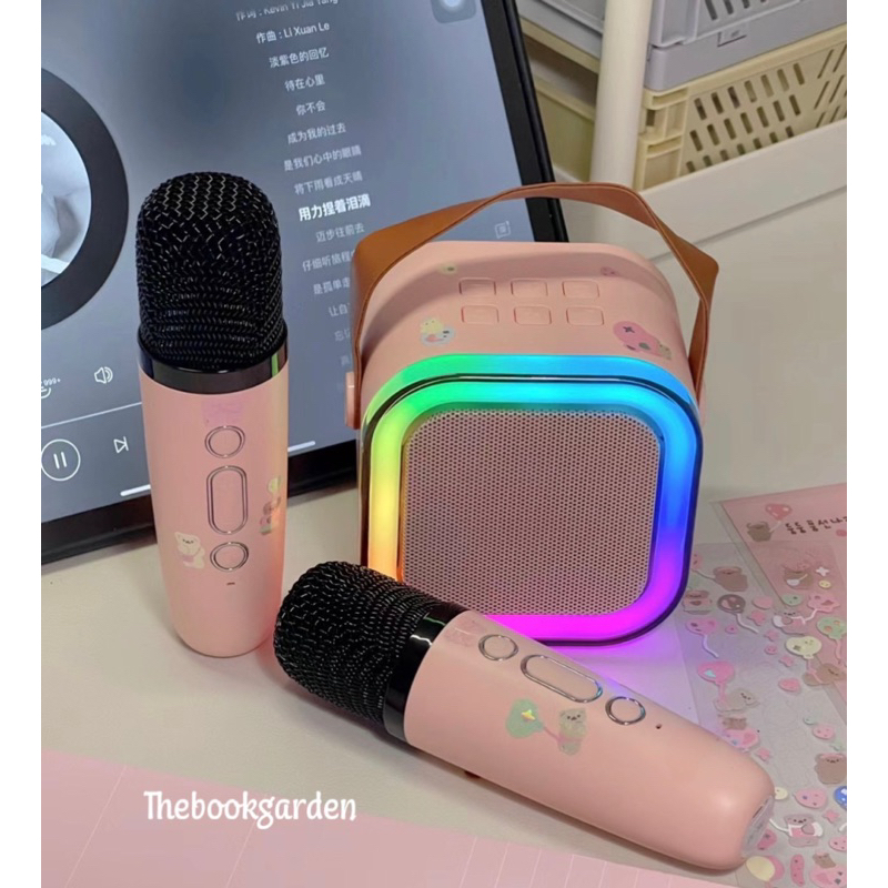 BỘ LOA KÈM 2 MIC, 8 CHẾ ĐỘ ĐÈN LED