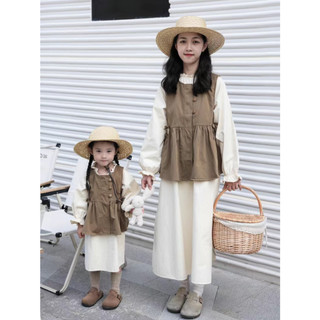Set áo gile và váy sơmi phong cách thanh lịch cho bé