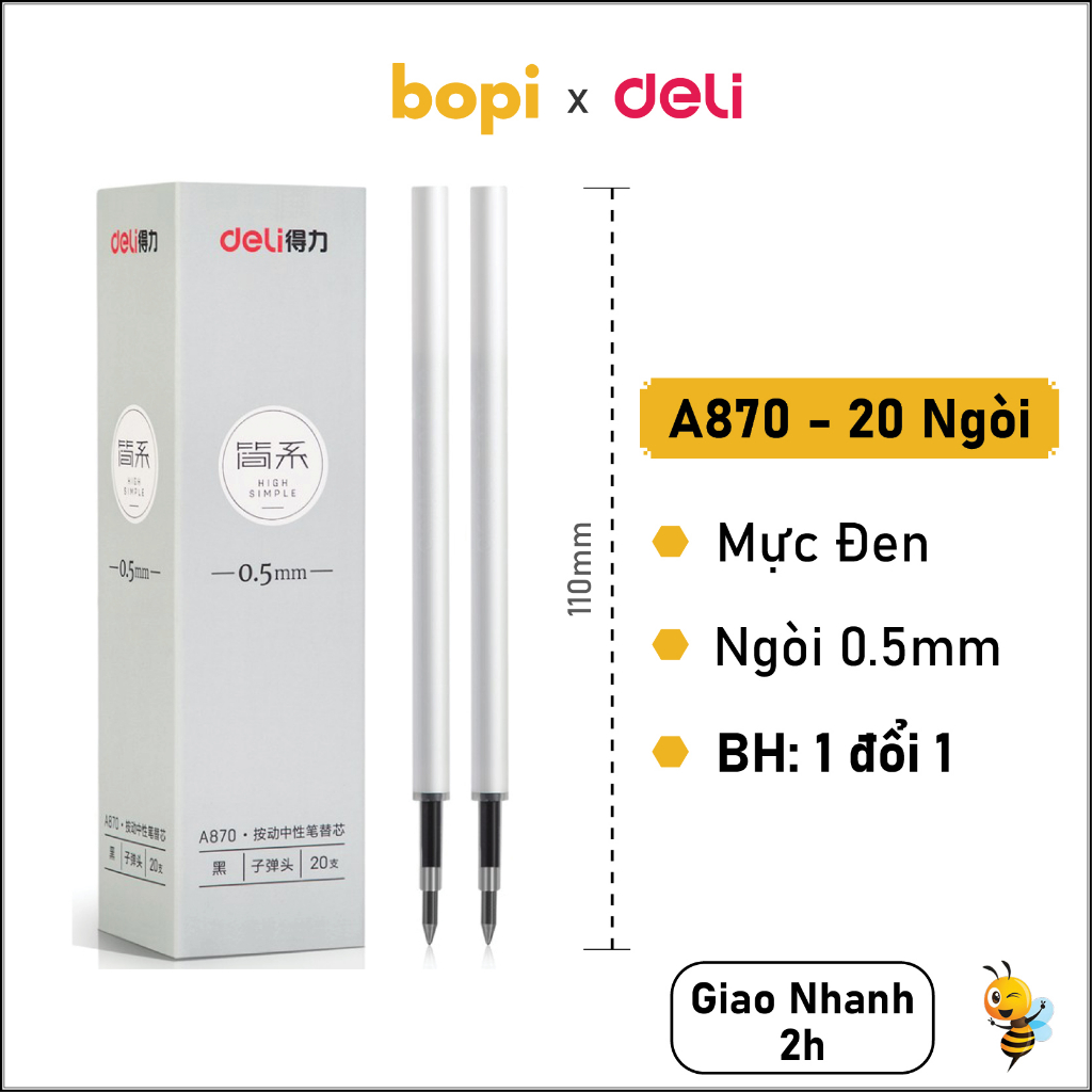 Ngòi bút gel Deli A870  Ngòi 0,5mm Thay bút A507b