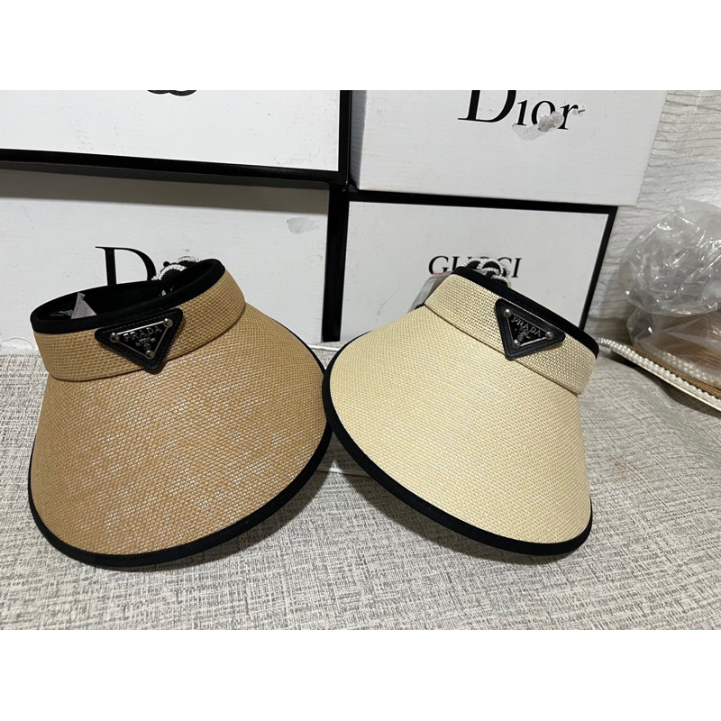 Mũ cói đi biển nón cói nửa đầu Chống năng phong cách HÀN QUỐC
