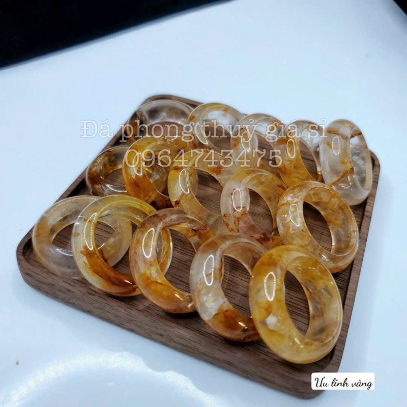 Nhẫn ưu linh trắng ,mã não hoa, ưu linh vàng và đỏ,thach anh dâu đỏ và dâu tây xanh tặng kèm hộp gấm cao cấp khi mua