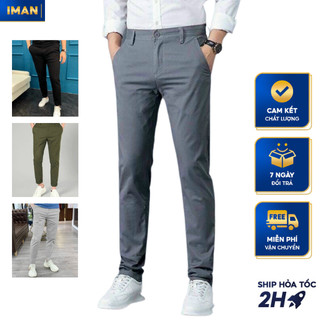 Quần KaKi Ống Dài Co Dãn 4 Chiều iMan Store, Quần Âu Nam Thời Trang Dáng Slimfit Cao Cấp, Đứng Form, Tôn Dáng 