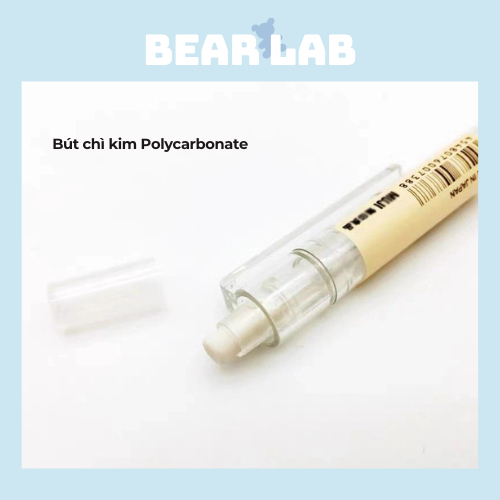 Bút chì kim trong suốt tối giản Muji chính hãng ngòi 0.5mm