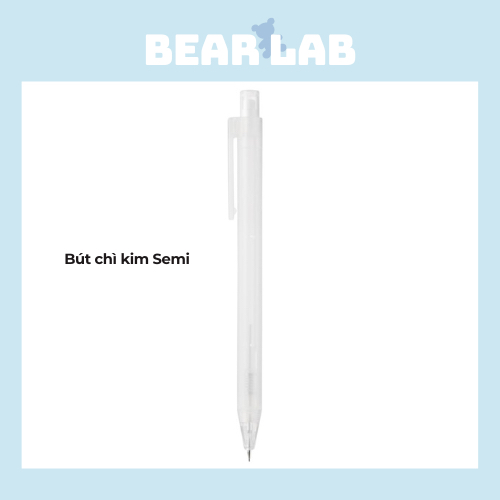 Bút chì kim trong suốt tối giản Muji chính hãng ngòi 0.5mm