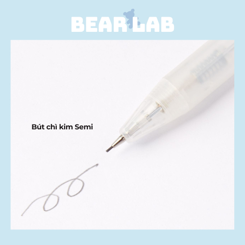Bút chì kim trong suốt tối giản Muji chính hãng ngòi 0.5mm