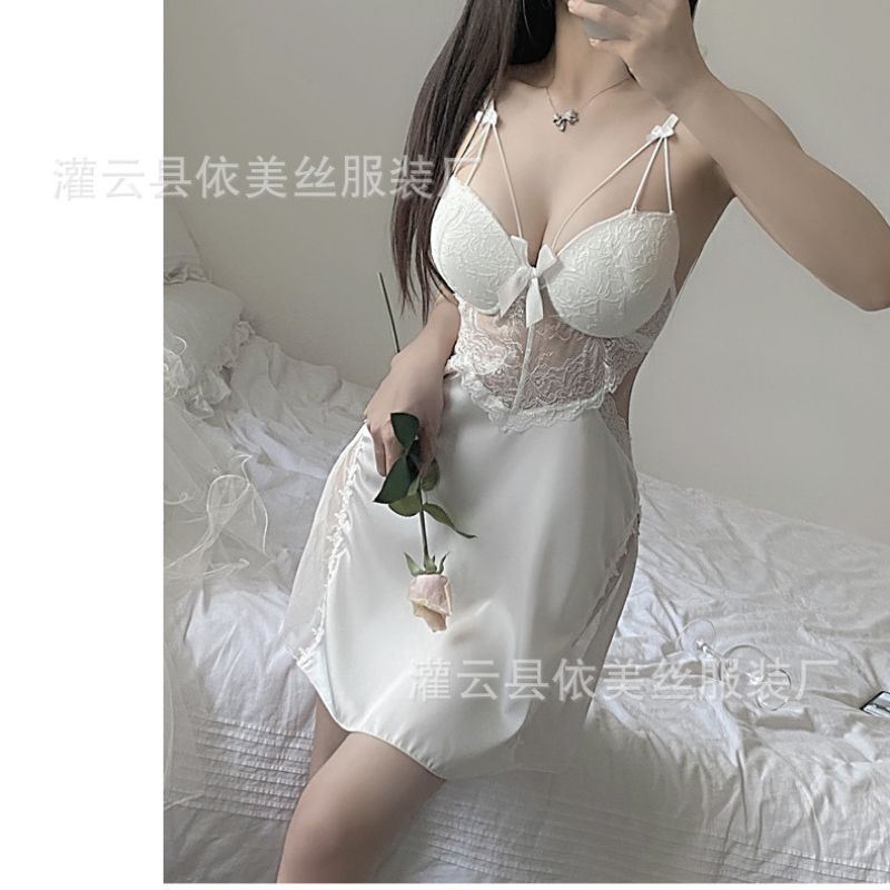 Váy ngủ nữ đầm ngủ sexy lụa 2 dây có gọng và đệm ngực cao cấp mặc nhà gợi cảm quyến rũ Fijito | BigBuy360 - bigbuy360.vn