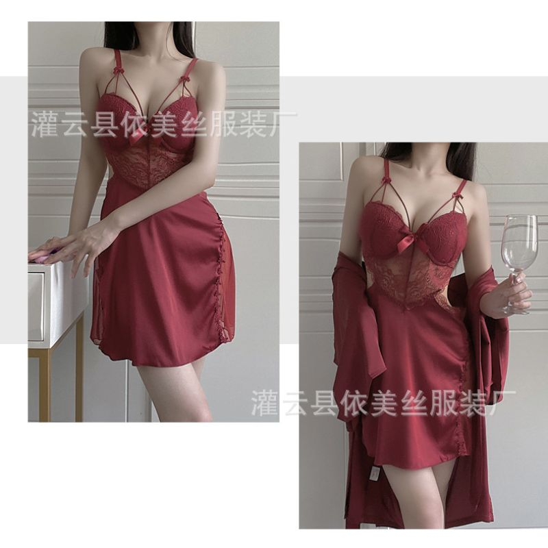 Váy ngủ nữ đầm ngủ sexy lụa 2 dây có gọng và đệm ngực cao cấp mặc nhà gợi cảm quyến rũ Fijito | BigBuy360 - bigbuy360.vn