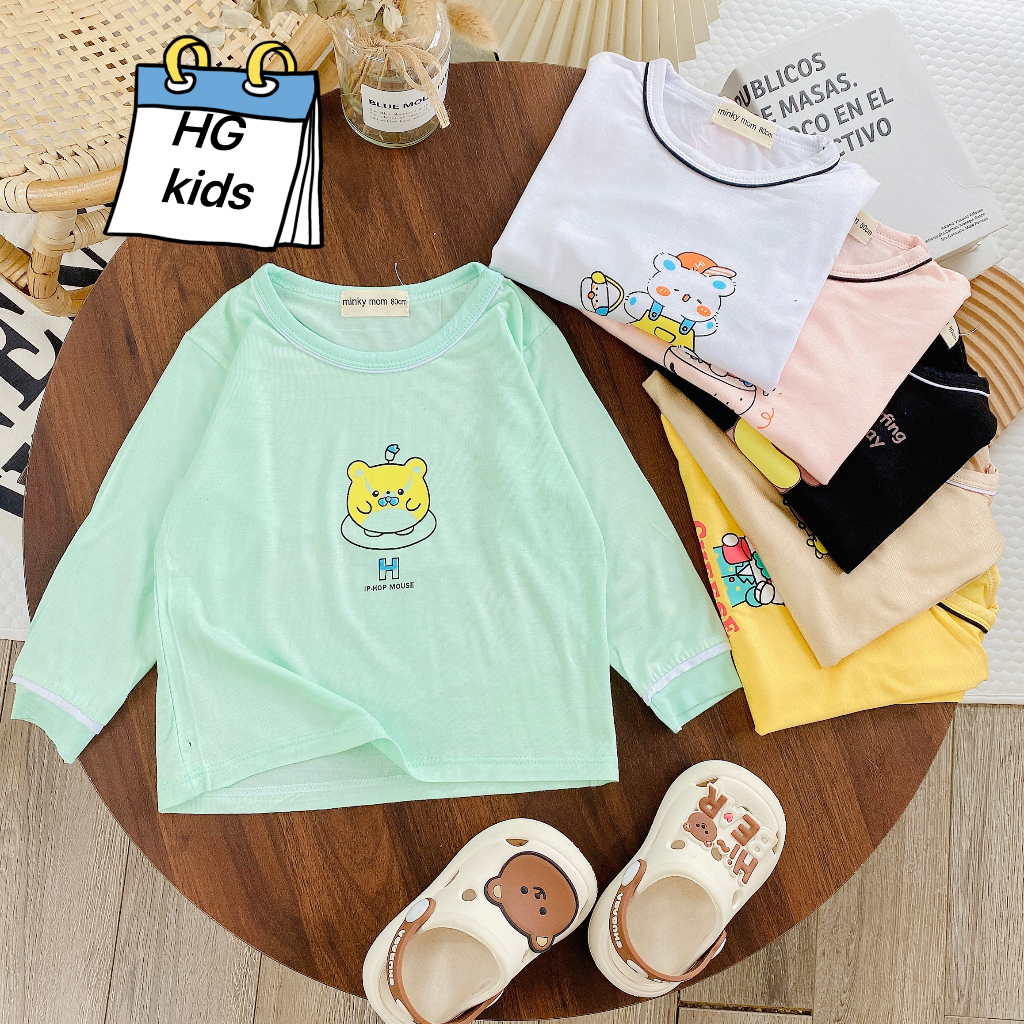 Áo dài thun lạnh cổ chui cho bé 5-15kg