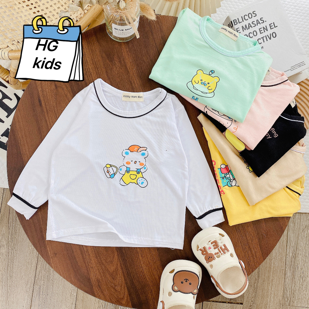 Áo dài thun lạnh cổ chui cho bé 5-15kg