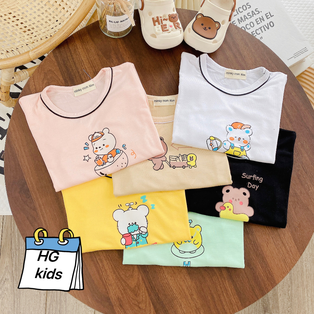 Áo dài thun lạnh cổ chui cho bé 5-15kg