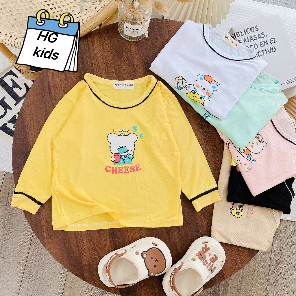 Áo dài thun lạnh cổ chui cho bé 5-15kg