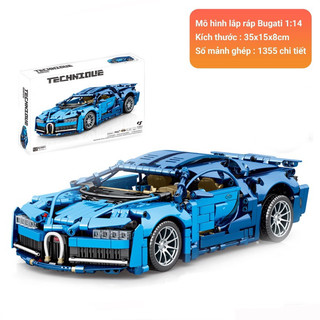 Lắp ráp mô hình technic 8604 Xếp hình siêu xe bugatti chiron 1355 mảnh ghép