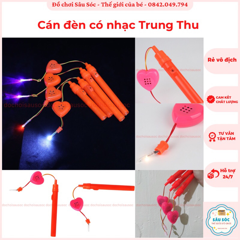 Cán Đèn Nhạc Trung Thu Có Nhạc Giá Rẻ Chất Liệu Nhựa Cao Cấp