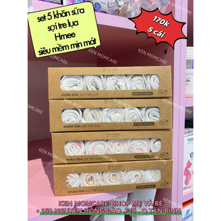 Khăn sữa sợi tre lụa hrnee và khăn tăm sợi tre lụa hrnee