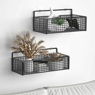 Kệ lưới đen đựng đồ đa năng phủ sơn tĩnh điện không cần khoan tường
