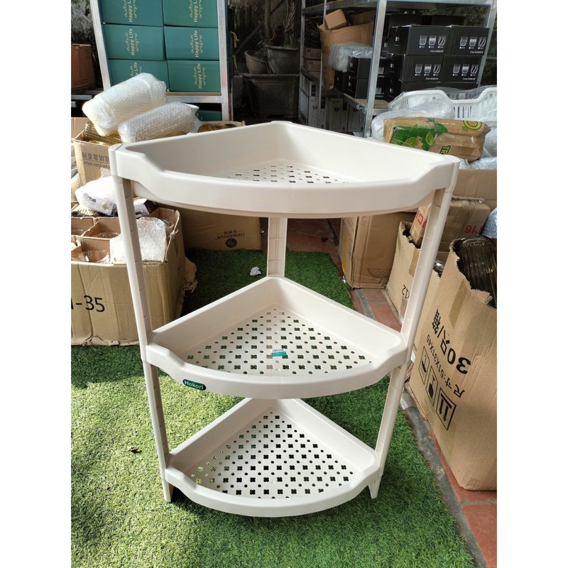 Kệ tam giác để đồ nhà tắm cao cấp Hokori 2,3 tầng 5555, Kệ góc nhựa nhà tắm, phòng bếp vững chắc