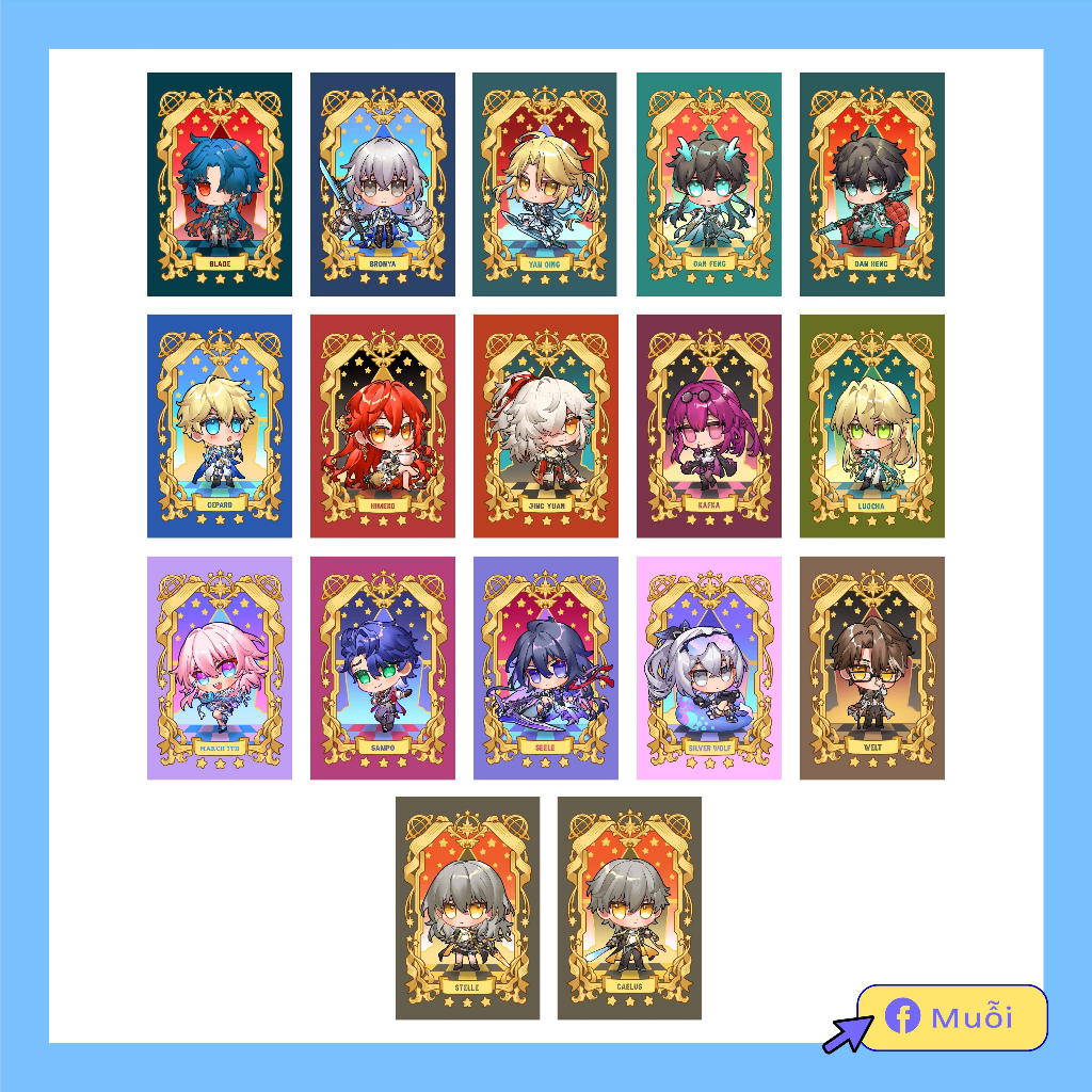 Photocard Honkai Star Rail 17 nhân vật