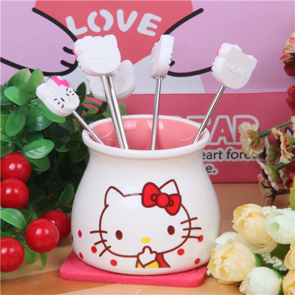 Bộ dĩa hoa quả cho bé hình Hello Kitty